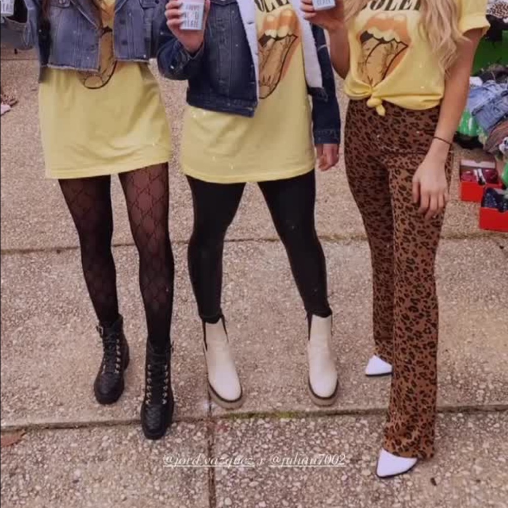 Cheetah bell bottom pants